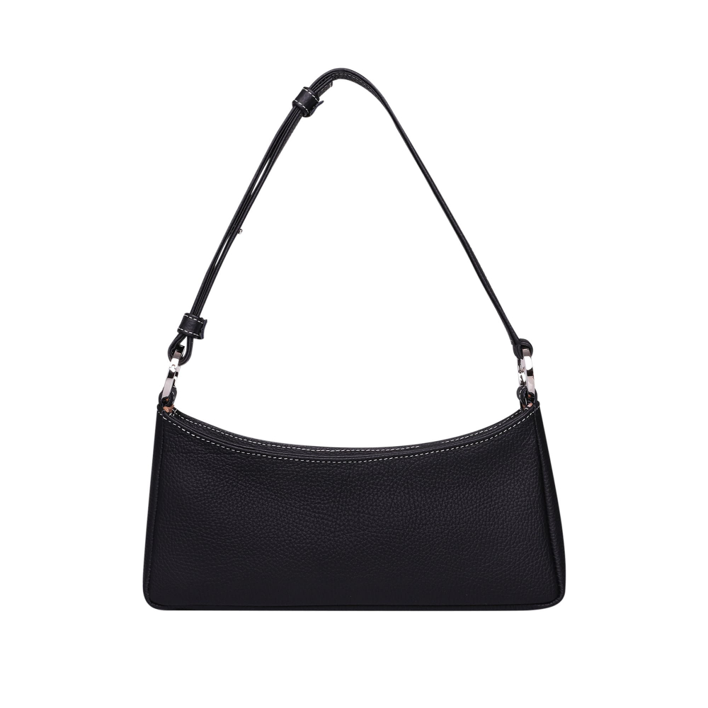 Hobo-Bag als Schultertasche Kalbsleder schwarz